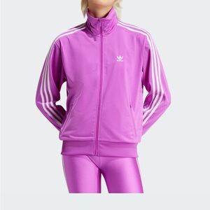 Adidas purple splash Track top & joggers with White Stripes